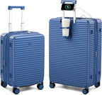 Hard Shell Suitcases Expandable Travel Luggage Sets 2 Piece, Carry on and Check by HanTrip