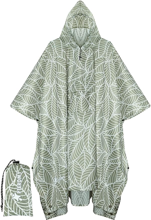 PTEROMY Hooded Rain Poncho for Adult by PTEROMY