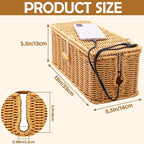 Cable Management Box, Handmade Imitation Rattan Cord Cable Organizer, Open - Image 2