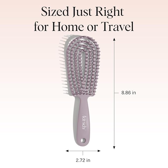 Kitsch Hair Brush Detangler – Flexi Flow Hair Brush for Women, Men & Kids | Detangling Brushes for Curly Hair with Bendable Frame, Bounce Curl Defining Brush for Wet or Dry Strands - Soft Violet