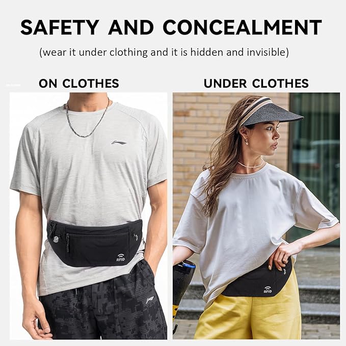 Travel Money Belt for Men and Women hidden slim passport holder - Image 6