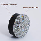Small Pill Case 3 Compartments, Metal Round Portable Pill Box, Waterproof - Image 3