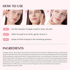 EQQUALBERRY Collagen Pore-Tight Up Gel Toner Pads – Korean Pore-Tightening Jelly Pad with Deep Absorption Collagen, Hydrating & Firming Formula, 4.73 FL.OZ. (140ml) / 60 Pads