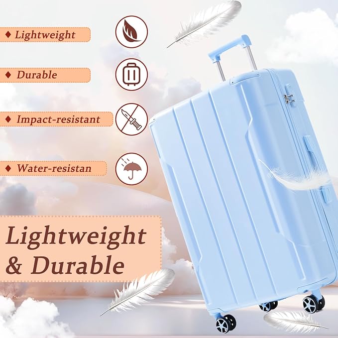 Merax 28 Inch Checked Luggage, Lightweight & Expandable Hardshell ABS Suitcase - Image 9