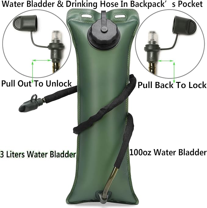 ATBP Tactical Water Hydration Pack Military 3L Water Bladder Carrier Backpack - Image 3