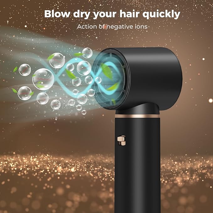 5 in 1 Hair Styler & Hot Air Brush - Air Curling Wrap with Low-Speed Negative Ion Technology, Hair Dryer Brush for Drying, Curling, Straightening & Styling, Hair Styling Tools at Home (Black)