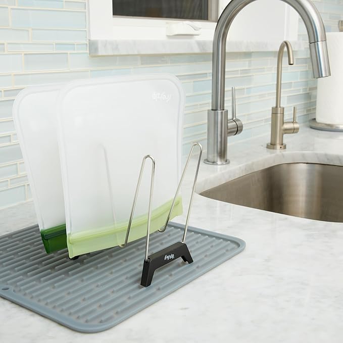 zip Reusable Bag Drying Rack and Organizer | Includes 2 Reusable Leakproof Flat - Image 8