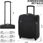 Verage Under Seat Luggage with Wheels, Softside Expanable Small Suitcase Carry - Image 2