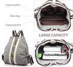 Goodhan Women Canvas Backpack Daypack Casual Shoulder Bag, Vintage Heavy-duty - Image 6