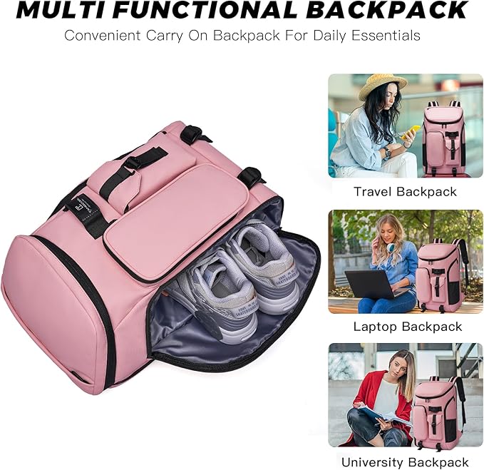 Carry on Travel Backpack for Men Women, 30L Multi-Pocket 17.3inch Laptop - Image 3