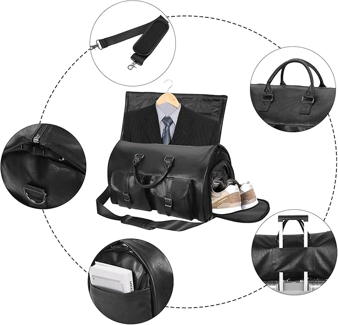 seyfocnia Convertible Travel Garment Bag, Carry on Garment Duffel Bag - Image 2