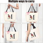 Vavabox Tote Bag, A-Z Initial Monogrammed Waterproof Tote Bag, Bridesmaid Gifts - Image 4