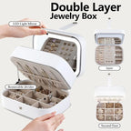 Travel Jewelry Case with LED Lighted Mirror, Portable Travel Jewelry Organizer - Image 2