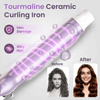 1.25 Inch Ceramic Curling Iron - Long Barrel Fast Heating Curling Wand, Dual Voltage 110-240V Travel,5 Adjustable Heat Settings & Automatic Shut-Off, Professional Hair Curler for Long-Lasting Curls