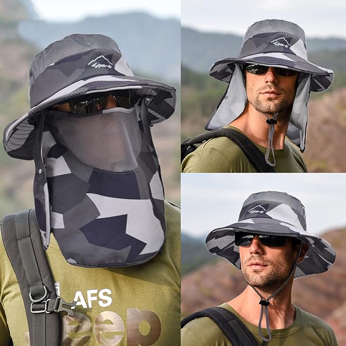 Sun Hats for Men Women Fishing Hat UPF 50+ Breathable Wide Brim Summer UV - Image 2