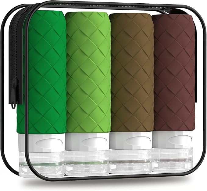 Travel Bottles for Toiletries, TSA Approved Silicone Travel Size Containers for by Silevoler