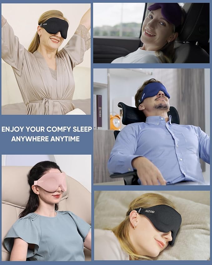 MZOO Sleep Eye Mask for Side Sleeper Men Women, Zero Eye Pressure 3D Sleeping - Image 7