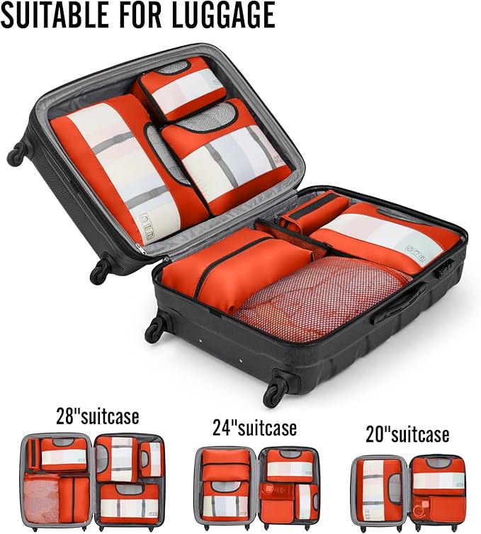 Veken 10 Set Packing Cubes for Travel Essential, Suitcase Organizer Bags in 4 - Image 6