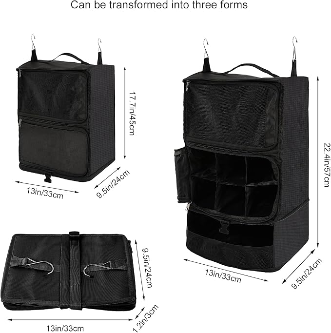 TABITORA Travel Portable Hanging Shelves Closet Organizer Packing Luggage - Image 4