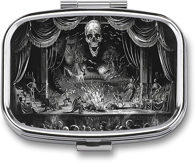 Metal 2 Compartment Pill Organizer Travel Friendly Portable Compact Pill Box by Choosetheproductsyoulike
