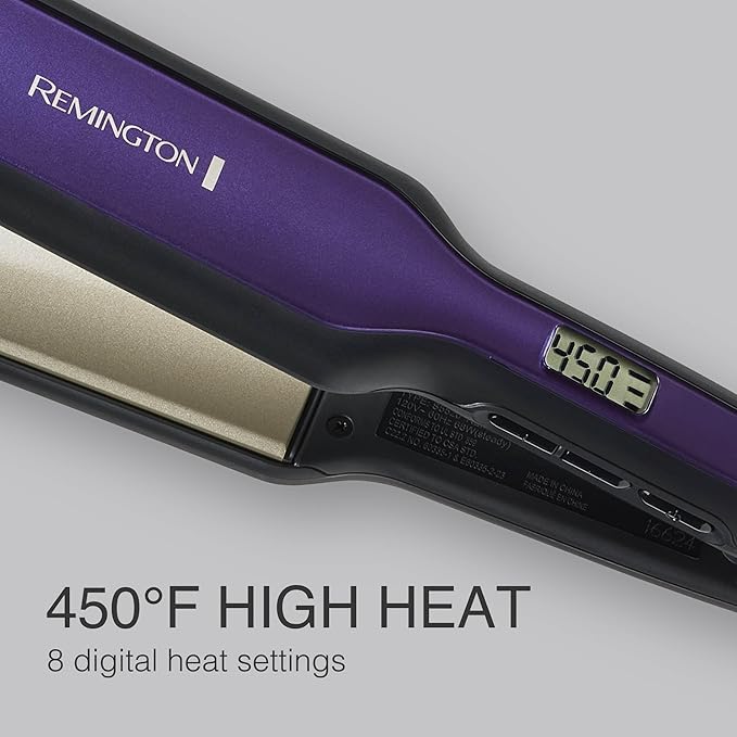 Remington 1 3/4" Flat Iron, Hair Straightener with Anti-Static Technology, 30-Second Heat Up & 60 Minute Auto Shut-Off, 30% Longer Ceramic Floating Plates, Titanium + Ceramic Coating