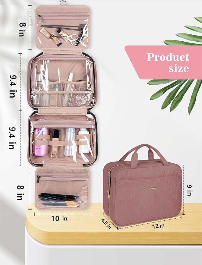 Brown Toiletry Bag, Makeup Organizer, Travel Bag - Image 2