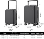 mixi Luggage Suitcases with Spinner Wheels 24'' Travel Luggage with Front - Image 6