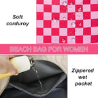 LEDAOU Large Beach Tote Bag Women Waterproof Sandproof Zipper Beach Tote Bag - Image 4