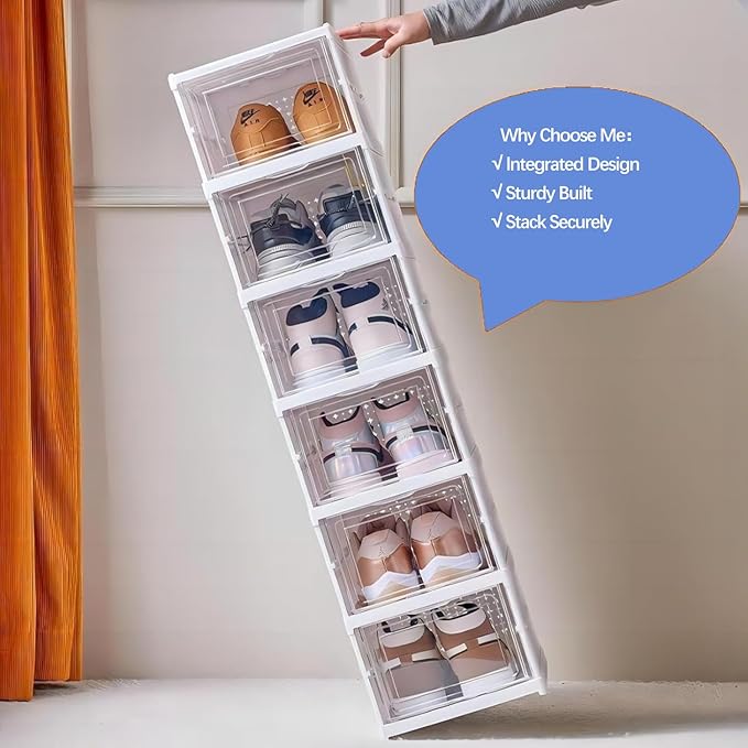 Shoe Organizer Foldable Shoe Rack, No Assembly Box Covered Shoe Storage - Image 5