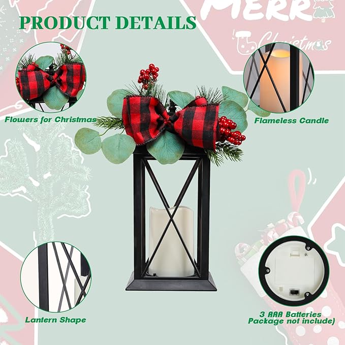 Christmas Outdoor Decor Lanterns 2 Pack, Front Porch, Gift - Image 6