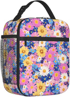 Floral Insulated Lunch Box for Women Men Floral Lunch Bag for Travel, or - Image 2