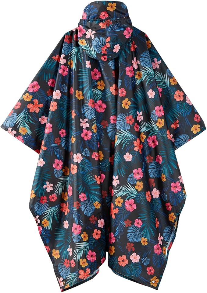 salamra Hooded Rain Poncho Waterproof Raincoat Jacket - Image 5