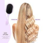 New Multifunctional Curly Hair Cushion Comb, 1Pc Oval New Air Cushion Comb WithHandle, Define Styling Brush,DetanglingHair Brush, Professional Hairstyle Comb, BouncingHair Brush (Black Purple)