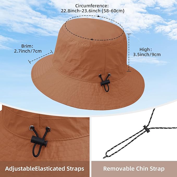 Durio Waterproof Bucket Hats for Woman UPF 50+ Sun Hat UV Protection Packable - Image 3