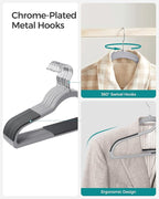 SONGMICS Clothes Hangers, Space-Saving, Light Gray and Dark Gray UCRF50G - Image 5