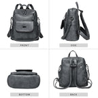 PU Leather Backpack Purse for Women Fashion Multipurpose Design Handbag Ladies - Image 3