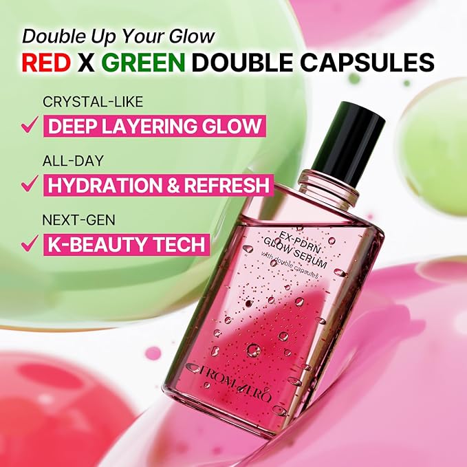 FROM ZERO EX-PDRN Glow-Lock Duo｜Capsule Serum and Velvet Cream｜Ginseng Exoxome, Broccoli PDRN, 3X Collagen, Crystal Ceramide｜Korean Glass Skin｜Gift for Girlfriend
