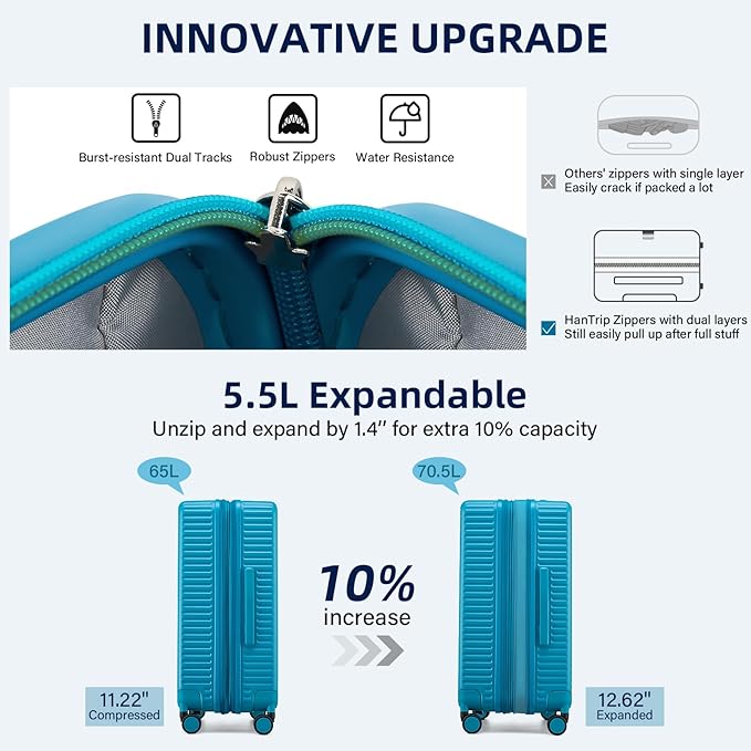 Hard Shell Suitcases Travel Expandable Luggage, 24 Inch Check in Luggage - Image 4