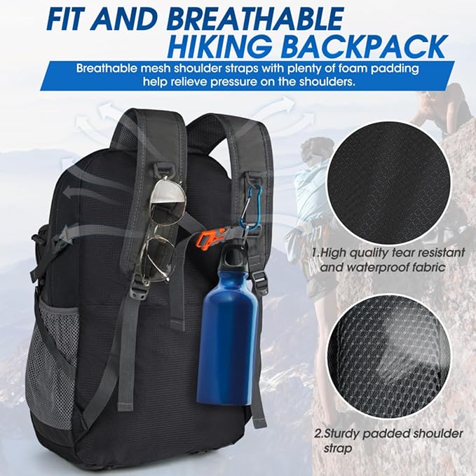 IGOLUMON Hiking Backpack 40L Packable Lightweight Camping Backpack Men Women - Image 3