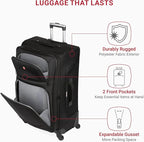 SwissGear Sion Softside Expandable Luggage, Checked-Large 29-Inch - Image 4