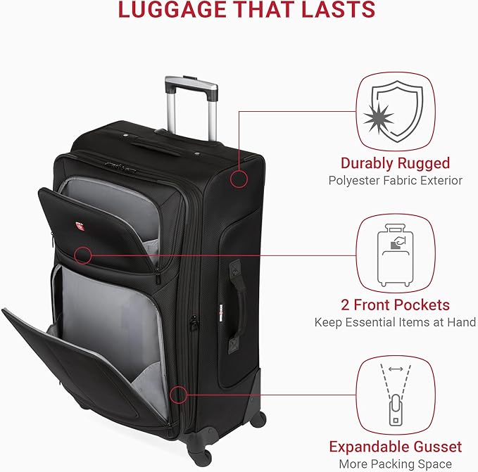 SwissGear Sion Softside Expandable Luggage, Checked-Large 29-Inch - Image 4