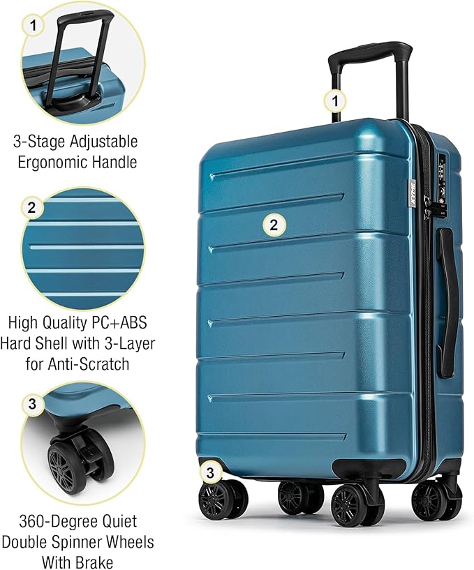 KYME Carry On Luggage 22x14x9 Airline Approved - Image 4