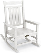SERWALL Outdoor Rocking Chair, HDPE Patio Rocking Chair All-Weather Porch Rocker by SERWALL