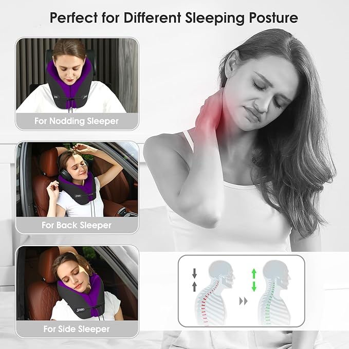 Travel Neck Pillow for Airplanes, Neck Pillow for Traveling, 360º Ergonomic - Image 4
