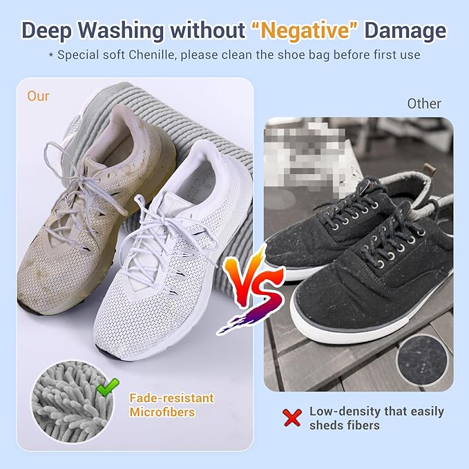 Shoe Washing Machine Bag with 2 Mesh Pockets, One-Step Shoe Laundry Bag - Image 5