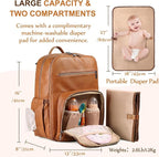VASCHY Diaper Bag Backpack for Mum Dad, Unisex Large Waterproof Vegan Leather - Image 2