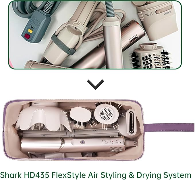 Shark Flex Style Case for Dy son Airwrap Hair Dryer Brush Revlon Hair Tools Travel Bag Carrying Case Flat Curling Iron Organizer (Purple)