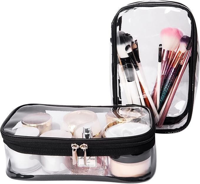 Portable Zippered Transparent Vinyl Travel Cosmetic Bag Clear PVC Makeup Kits - Image 7