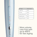 INFINITI PRO CONAIR SmoothWrap Dual Ion 1 Inch Flat Iron Hair Straightener, 1-Inch Flat Iron Produces More Volume and Less Frizz, 5 Heat Settings, For All Hair Types and Textures, Blue