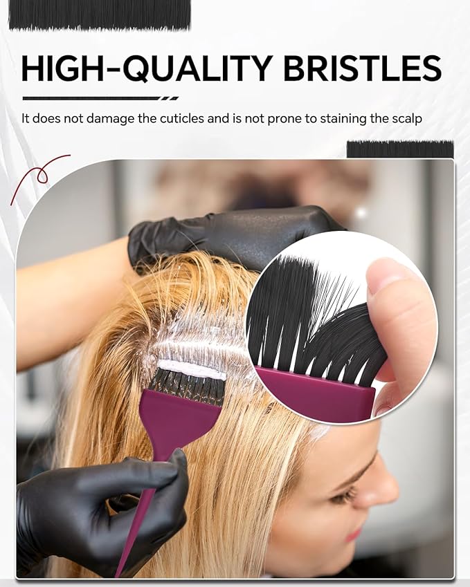 3 Pack Hair Color Brush Set - Professional Hair Dye Brush for Stylist, for Highlighting, Tint and Coloring Sections - Women Men Salon Use Home DIY Dyeing